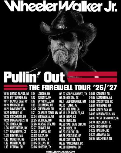 Wheeler Walker Jr. live tour poster 2026 & 2027
